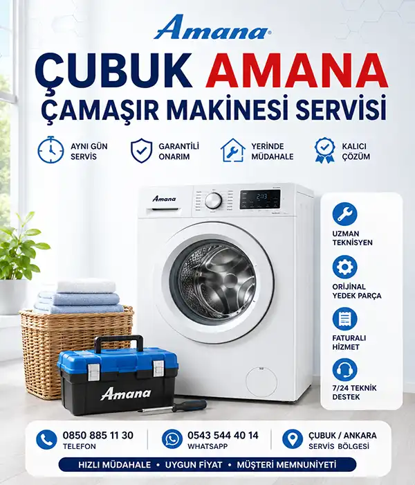 Çubuk Amana Çamaşır Makinesi Servisi